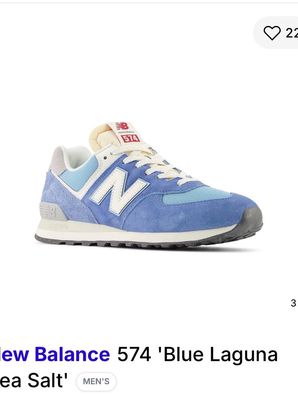 New Balance 574 Women's Blue Laguna & Sea Salt Sneaker